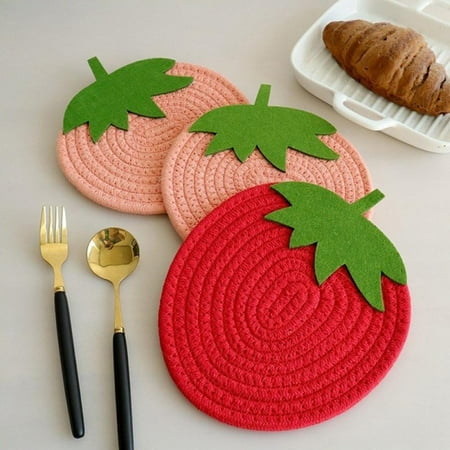 

Fruit Placemat Coaster Heat Insulation Lightweight Reusable for Dining Table Coaster