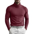 thumbnail image 3 of Rvwovn Men's Turtleneck Long Sleeve Tee, Soft Slim Fit Pullover Basy Layer T-Shirt Fall Winter Wear, 3 of 6