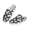 thumbnail image 2 of Fotbe Daisies Flowers Pattern Women's Fuzzy Curly Fur Memory Foam Loafer Slippers Indoor Outdoor Slippers Winter Home Shoes-39/40, 2 of 7