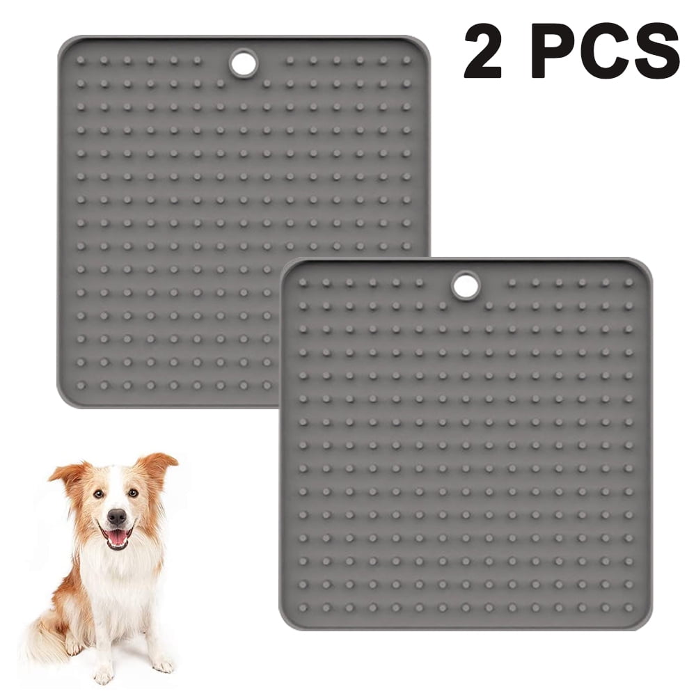Dog Lick Mat, 2 Pack Lick Pad, Pet Boredom Buster Slow Feeders, Calming