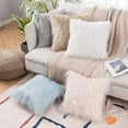 thumbnail image 2 of NAMZI Pack of 2 Decorative Faux Fur Throw Pillow Covers New Luxury Series Style Fluffy Pillow Case Cushion Cover for Sofa Bedroom Car White 18 x 18 Inch, 2 of 5