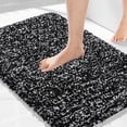 thumbnail image 1 of Alfombra de baño Yimobra, ultrasuave, absorbente de agua, 80 x 50 cm, color blanco y negro, 1 of 9