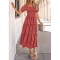 thumbnail image 3 of Vestido PRETTYGARDEN 2025 Midi con Cuello Cuadrado y Fruncido XL, 3 of 6