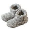 thumbnail image 4 of Slipper Boots Fuzzy Warm Unisex Nonslip Solid Color Bootie Slippers House Shoes, 4 of 6