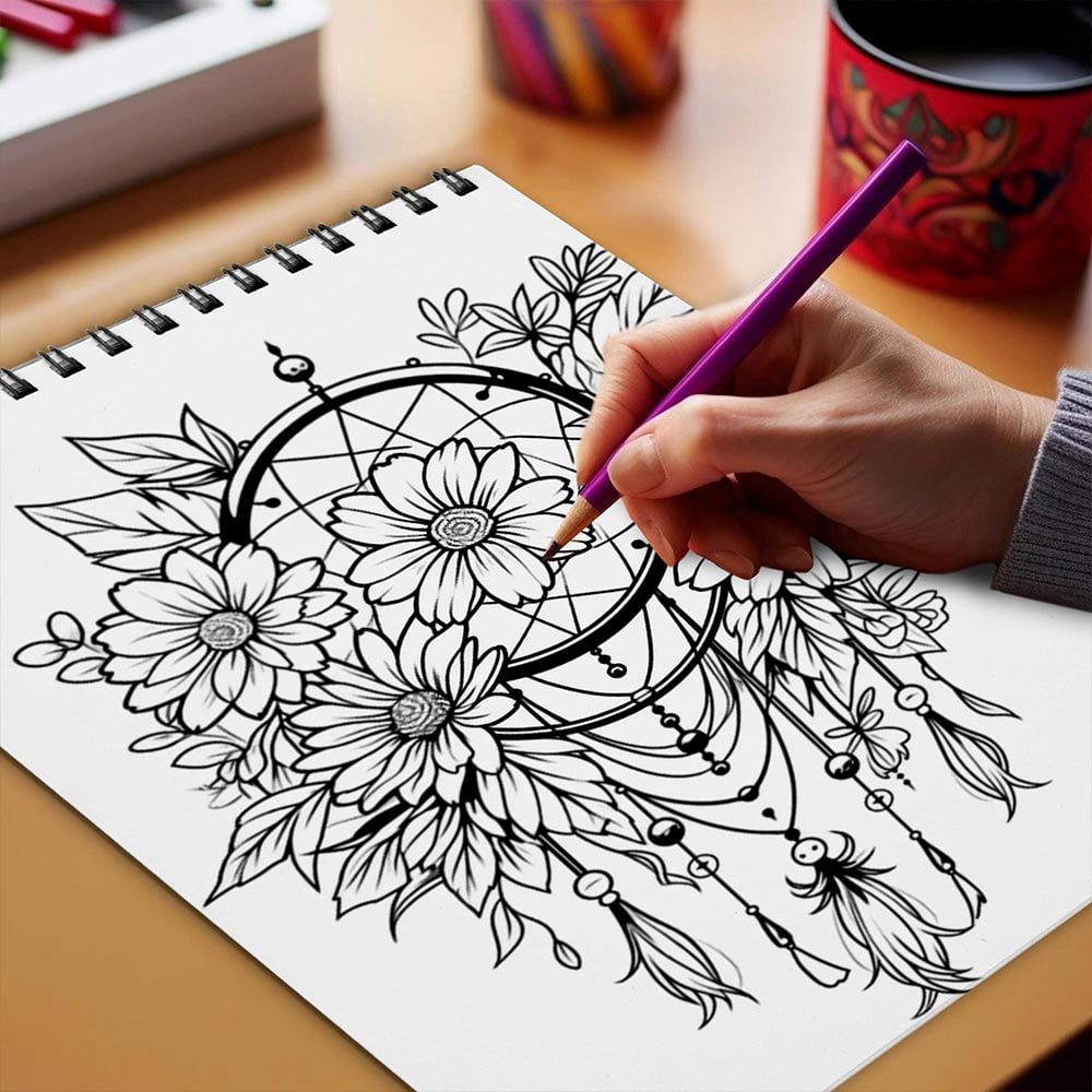 Netecom Gardens in Bloom Coloring Book for Adults, Spiral Bound, Soft Cover