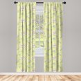 thumbnail image 4 of Ambesonne Funny Sloth Window Curtains, Sketch of Lazy Animal, Each 28" W x 63" L, Green Reseda Green, 4 of 4