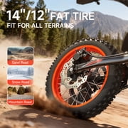 X1 Spark Electric Dirt Bike 4500W Peak Motor up to 60 Miles Range, 50 mph E Dirt Bike, 60V 28.8AH Battery E-Bike 14/12 Fat Tire E Bikes for Adults Electric, off Road Mountain E Bike, UL2849 by SGS