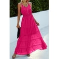thumbnail image 4 of Vestido maxi sin mangas con tirantes finos PRETTYGARDEN color rosa oscuro talla M, 4 of 5