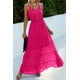 thumbnail image 4 of Vestido maxi sin mangas con tirantes finos PRETTYGARDEN color rosa oscuro talla M, 4 of 5