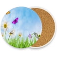 thumbnail image 2 of GZHJMY Beautiful Butterfly Coasters for Drinks Set of 4, Absorbent Ceramic Drink Coaster with Cork Base for Wooden Coffee Table, Cool Housewarming Gift for Home Decor Cup Coasters, 2 of 6