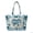 Blue Sea Turtle Patchwork, variant on Cute Cats Print Quilted Tote Bag for Women Zipper Closure Multi-Pocket Large Capacity Shoulder Handbag for Work School Shopping Travel Daily Use