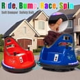 thumbnail image 5 of LUIBAS 12V Electric Kids Car Ride On Bumpin Bumper Car for 1.5-6 Years Old Boys and Girls, Electric Bumper Car Toy Gifts W/Parent Remote Control, 360° Spin, Music and Bright LED Lights, Dark Blue, 5 of 7