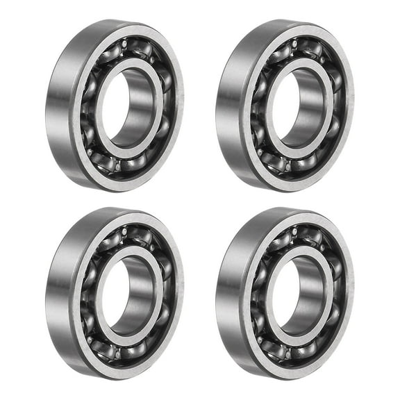 R8 Deep Groove Ball Bearing, 1/2" x 1 1/8" x 1/4" Open Type Chrome Steel Bearings, 4 Pack