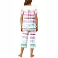 thumbnail image 3 of Wancir Women Pajama Sets Two-Piece Nightwear Short Sleeve Sleepwear 1/4 Button Down Pj Lounge Sets with Long Pants, 3 of 6