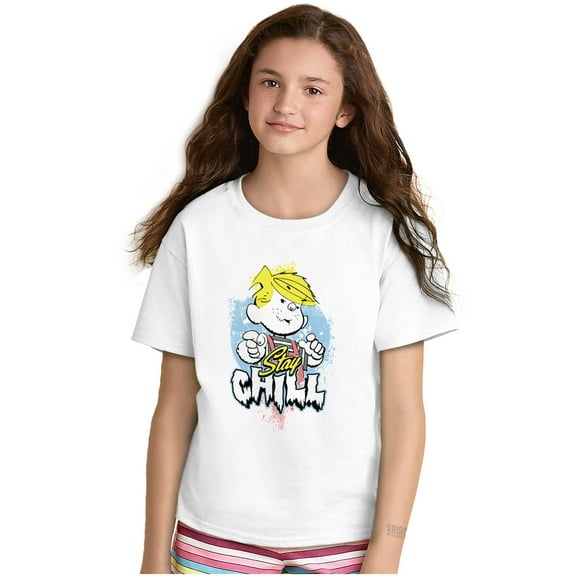 Cool Dennis The Menace Stay Chill Crewneck T Shirts Boy Girl Teen Brisco Brands S