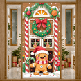 thumbnail image 6 of Gingerbread House Christmas Banner Festive Design Holiday Decoration Candy Cane Santa Claus for Christmas Party Holiday Event Home Decor, 6 of 7
