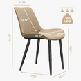 thumbnail image 2 of PU Leather Dining Chairs Set of 6, Upholstered Armless Chair Set with Metal Legs, Modern Kicthen Accent Chairs with Wave Pattern for Living Room, Khaki, 2 of 6