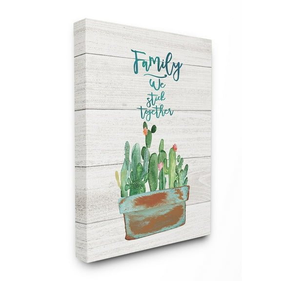 The Stupell Home Decor Collection Family We Stick Together Cactus Wall Art