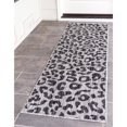 thumbnail image 2 of Unique Loom Outdoor Safari Leopard Area Rug 2' x 8' Runner Black/Light Gray, 2 of 2