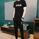 thumbnail image 3 of Conjuntos de ropa para hombre, pantalones de jogging, camiseta 5xl, chándal de gimnasio para hombre, parte superior lisa, trajes deportivos negros, algodón, estilo coreano básico, XL, 3 of 5