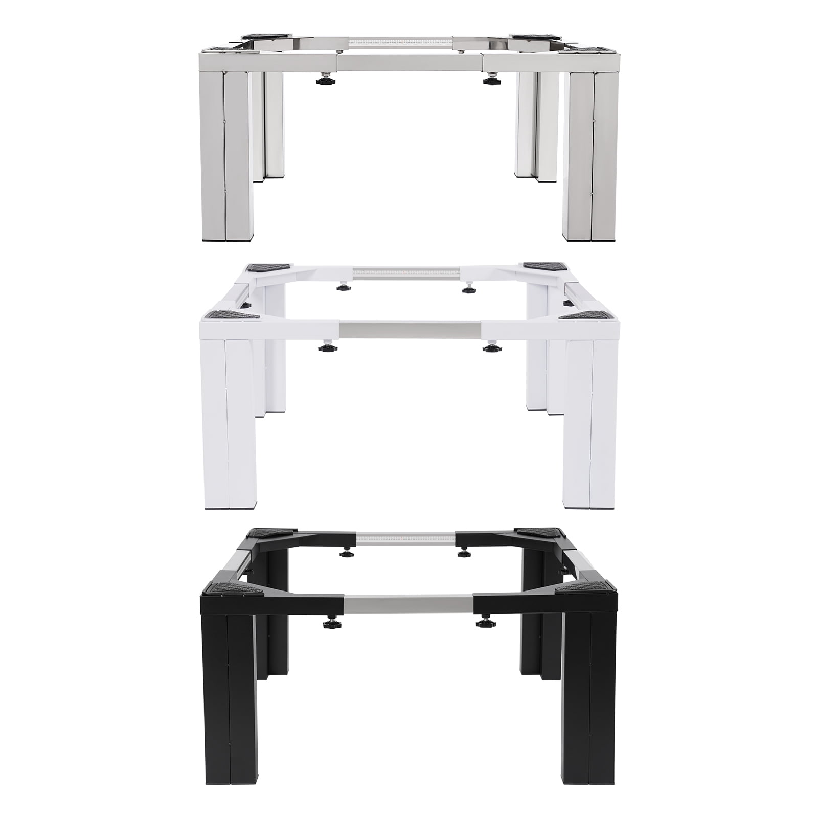 Heavy Duty Washing Machine Stand, 1102.31lbs Load Capacity, Adjustable Length & Width, Anti-slip Pads, Stainless Steel Construction