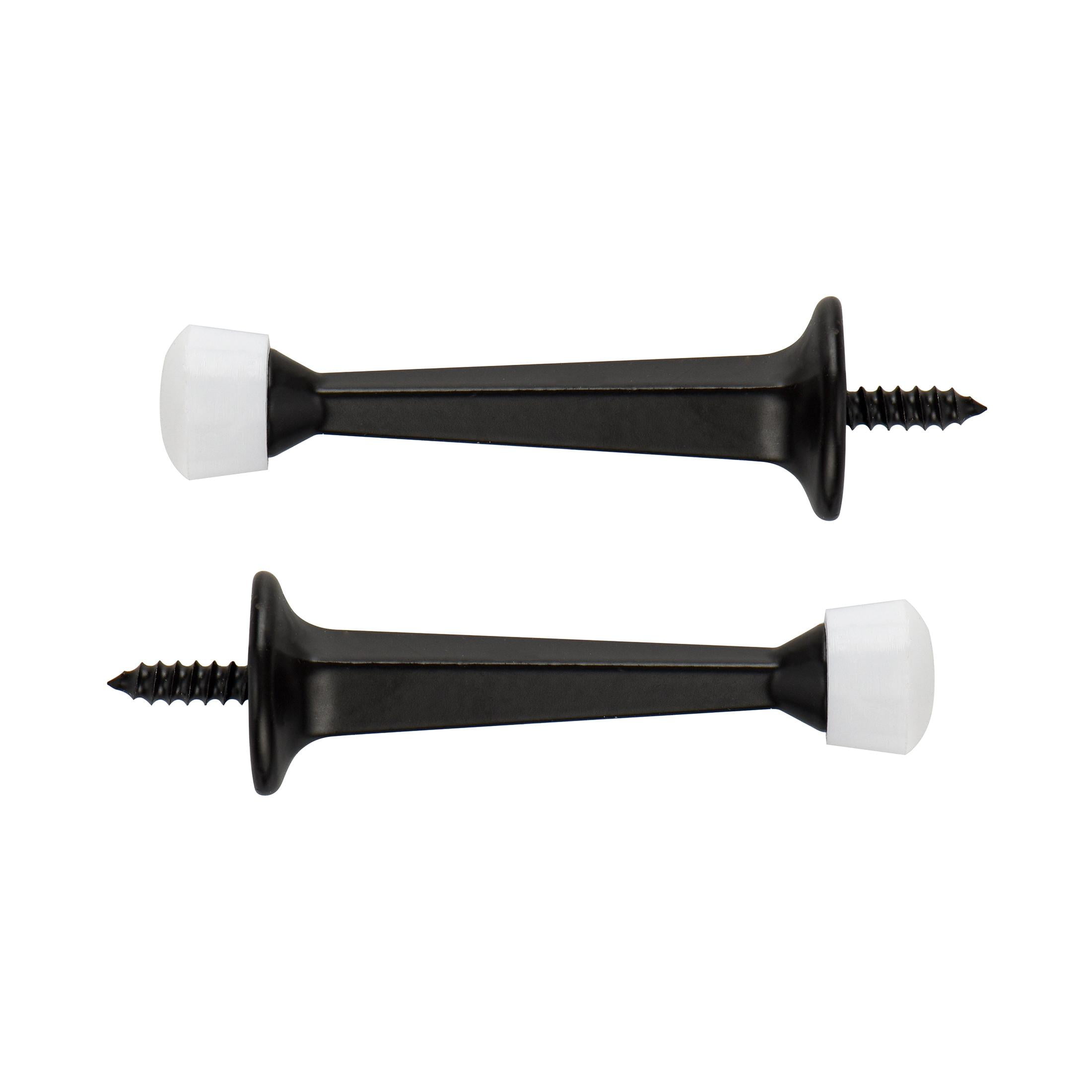 (2 pack) Hyper Tough New Screw-in Solid Doorstop, Oil Rubbed Bronze, 2 Pack, 0.984 X 0.984 X 3.63 inch