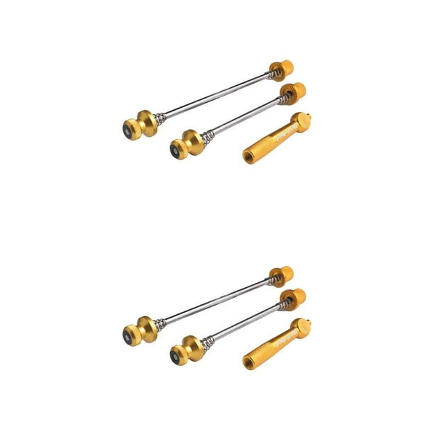 Soidarity bicicleta de ciclismo de carretera de liberación rápida eje de rueda trasera delantera eje pinchos accesorios de bicicleta dorado 2piezas