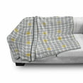 thumbnail image 2 of Abstract Soft Flannel Fleece Throw Blanket, Grey and Yellow Repetitive Polka Dots Geometric Illustration, Cozy Plush for Indoor and Outdoor Use, 70" x 90", Earth Yellow Pale Grey, by Ambesonne, 2 of 5