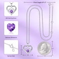 thumbnail image 2 of TURANDOSS Forever Love Heart Necklaces Gifts for Women 925 Sterling Silver Birthstone Necklace for Women Anniversary Valentines Day Gifts for Her, 2 of 7