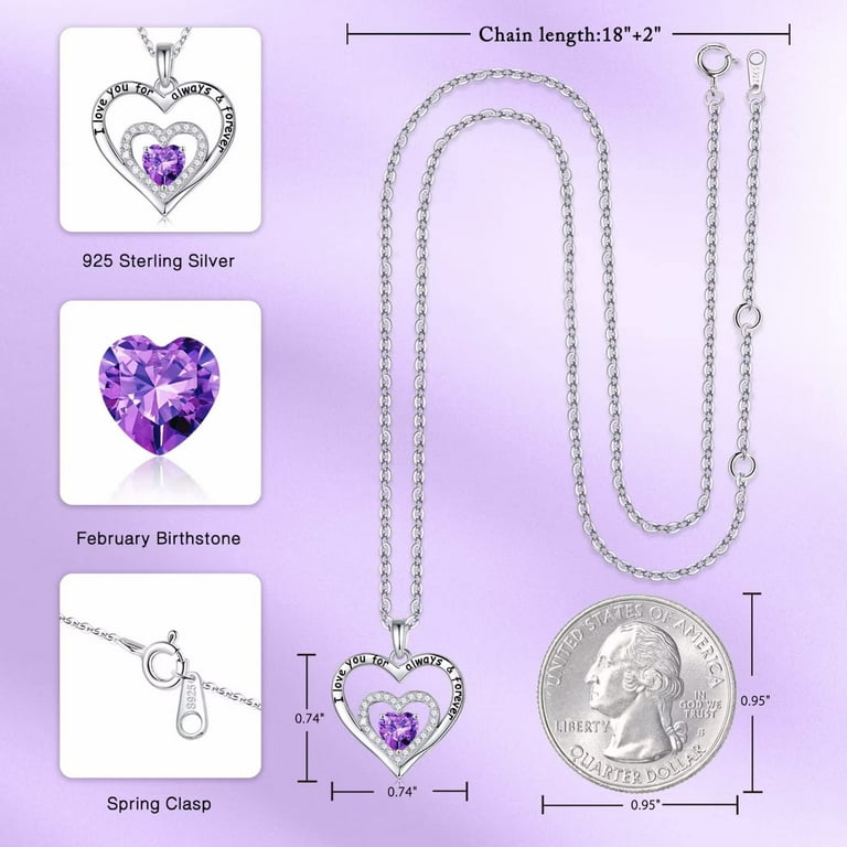 February birthstone necklace sale walmart