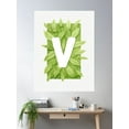 thumbnail image 2 of Letter V In Green Watercolor Leaves Poster Wall Art, Modern Wall Decor For Living Room Bedroom, 12x18 UNFRAMED, 2 of 3