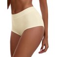 thumbnail image 4 of INSPIRE CHIC Women's High Waist Tummy Control Boyshorts Elastic Waistband Comfortable Safetyshorts M Beige, 4 of 4