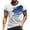 Blue, variant on Men's Retro Raglan Polo Shirt, Three-Button Design with Patriotic Flag Print for Casual and Semi-Formal Occasions ,Blue L