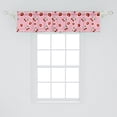 thumbnail image 2 of Ambesonne Fruit Valance Pack of 2, Strawberries and Cherries, 54"X12", Pale Pink Fern Green, 2 of 4