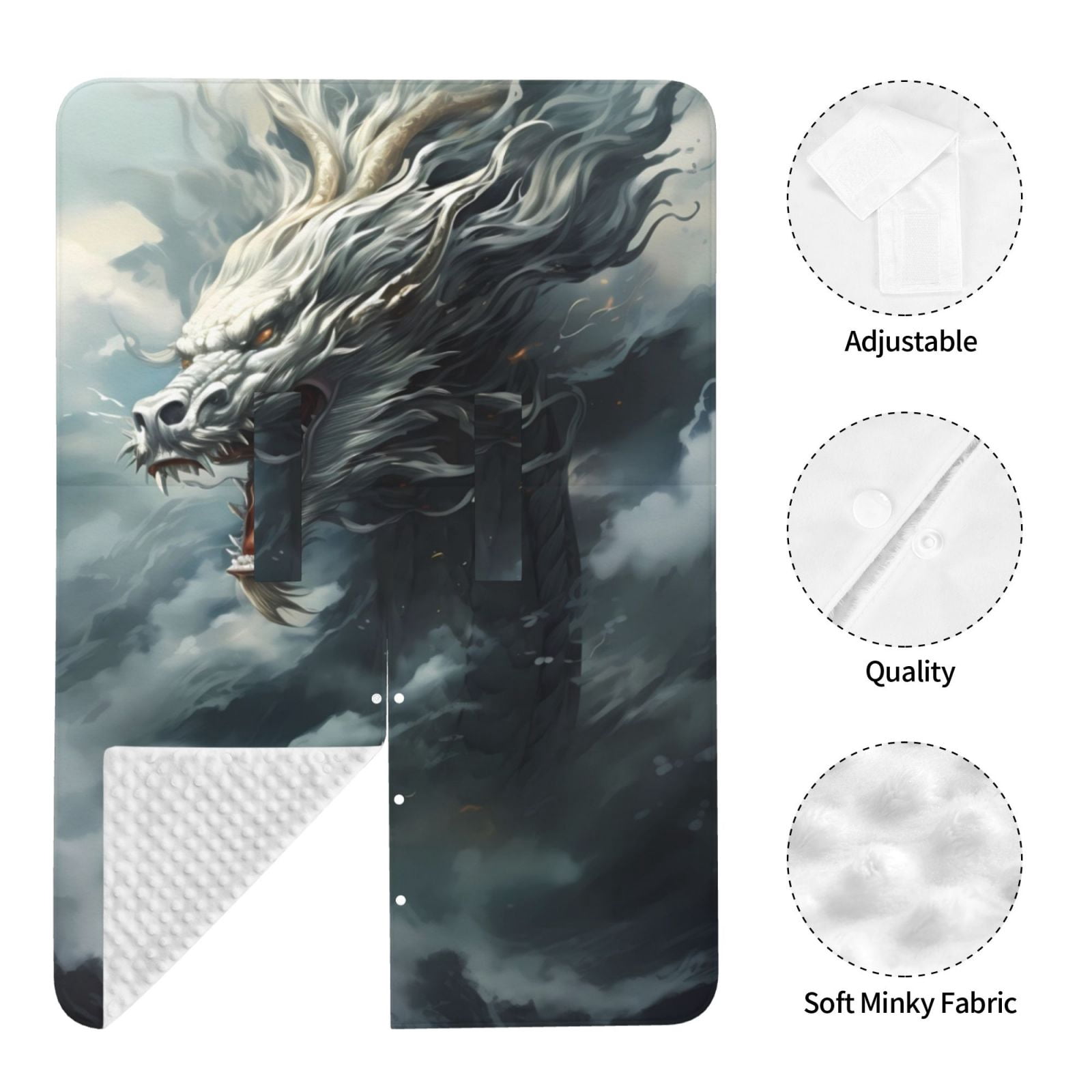 Naloa Cloud White Dragon Baby Car Seat Cover, Breathable Baby Carrier Cover, Multiuse Baby Carrier Cover & Nursing Breastfeeding Cover
