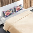 thumbnail image 5 of Yayeee Pillowcase Standard Size Set of 2 Satin Wrinkle Resistant Envelope Pillow Case, Vibrant Pink Floral Pattern, 5 of 8