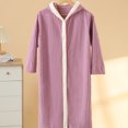 thumbnail image 6 of AINIYS Soft Fleece Bathrobe Hooded Absorbent Robe for Ages 3-10 Stylish Homewear for Daily Use and Travel Cozy Loungewear Absorbent Towel Purple Free Size, 6 of 6