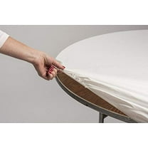 Kwik-Covers 72" Round Fitted Plastic Table Covers, Bundle of 5 (Blue Gingham)