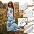 thumbnail image 6 of Xixirimido Blue Clouds Print Casual Summer Dresses for Women 2026 Sleeveless Flowy Sundresses with Pockets Beach Vacation Dress Casual Long Maxi Dresses, Size 4XL, 6 of 7