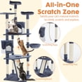 thumbnail image 7 of EDX 79" Cat Tree Tower for Indoor Cats, Multi-Level Durable Cat Climbing Tower, Large Pet House with Natural Sisal Scratching Post, Cozy Condo, Extended Platform, Basket, Kitten Toy, Dark Blue, 7 of 7