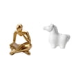 thumbnail image 1 of Figura De Caballo Pensador Abstracto De Porcelana, Estatua Decorativa De Animal, Escultura De Mesa, Adorno Para Sala De Estar, Estantería De Oficina, Armario, Chimenea, 1 of 8