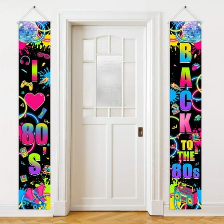 80s Party Decorations 80s Door Banner Back to The 80s Banner I Love 80s Porch Signs 80s Door Decorations