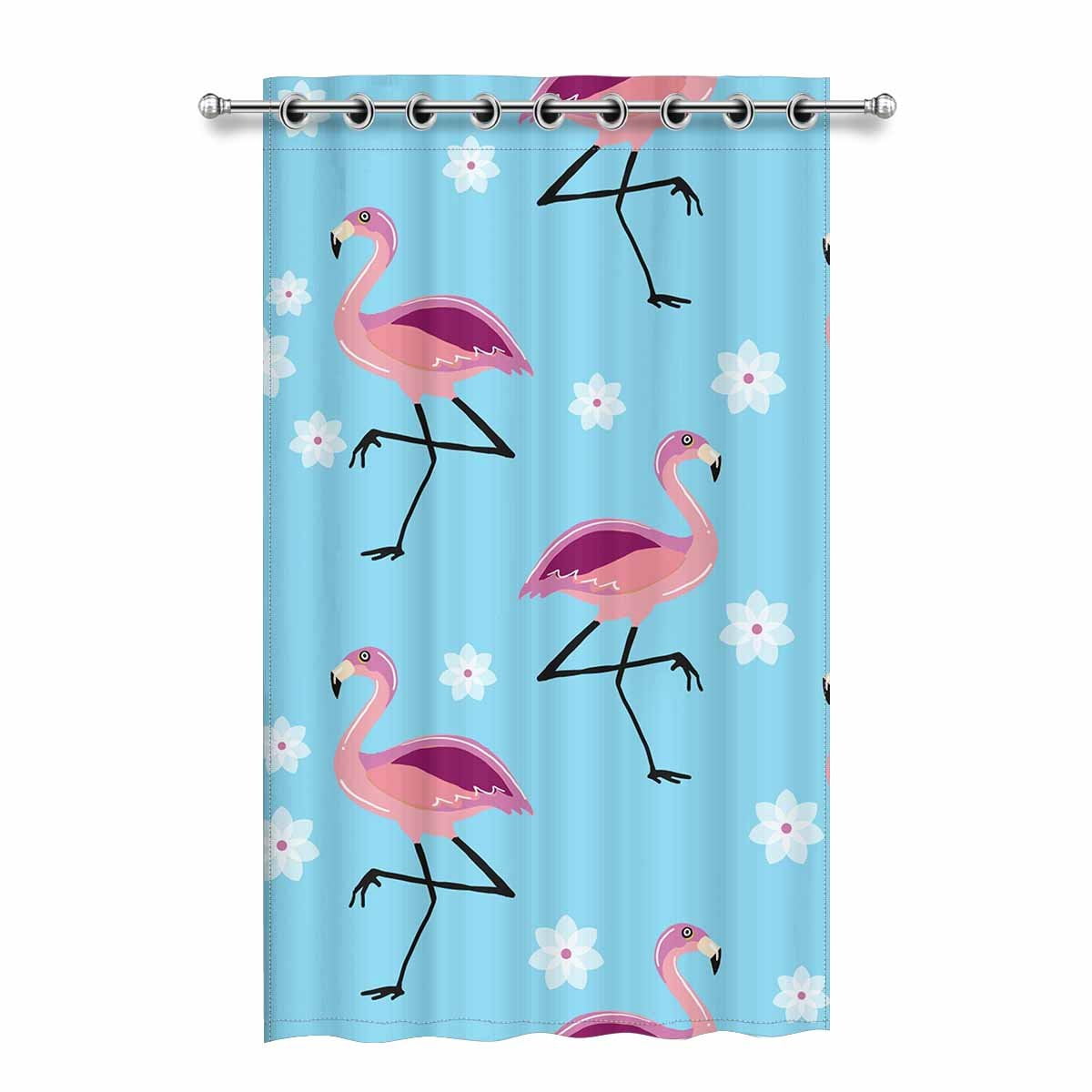 MKHERT Flamingo Blackout Window Curtain Drapes Bedroom Living Room