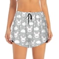 thumbnail image 4 of Lsque Rabbit And Cloud Printed Women's Running Shorts with Liner Pockets,Elastic Quick Dry Workout Athletic Gym Yoga Shorts,Womens High Waist Shorts-Medium, 4 of 9