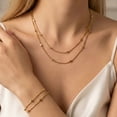 thumbnail image 6 of Flydeer Double Row Stretch Bracelet Gift for Women Stainless Steel Yellow Stackable Gold Jewelry Gift for Women, 6 of 6