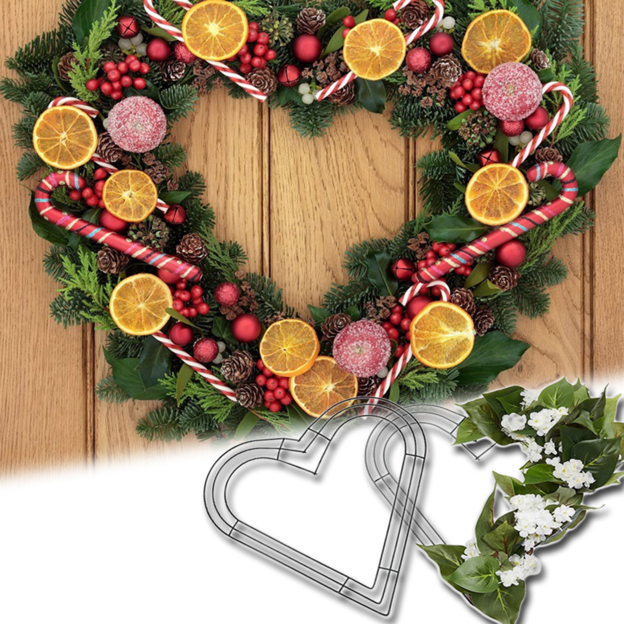NEW - Floral Garden 12.5 HEART Wire Wreath Form - FREE SHIP!