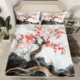 thumbnail image 2 of Manfei Cherry Blossoms Bed Sheets Set Twin Size, Marble Abstract Bed Sheets Twin, Modern Fashion Bedding Twin Size, Breathable Room Decoration, 3pcs, 2 of 7