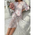 thumbnail image 5 of Women'S Floral Print Lace Trimmed Neckline Ribbon Tie Sleep Dress, 5 of 5