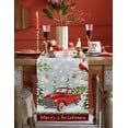 thumbnail image 2 of Merry Christmas Red Truck Table Runner 72 Inches Long, Rustic Xmas Truck Cardinalis Snow Landscape Frosty Tree Table Runner Washable Christmas Table Runner for Holiday Party Deocrations, 14" x 72", 2 of 8