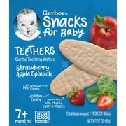 Gerber Snacks for Baby Teethers, Strawberry Apple Spinach, 1.7 oz Box (12 Pack)